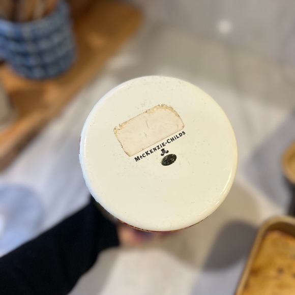 MacKenzie-Childs Floral Canister with Glass Knobs 9” x 5” - Picture 10 of 11